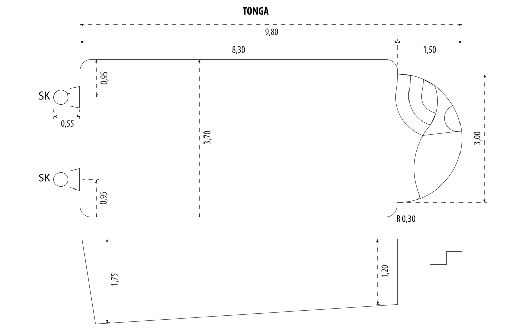 Schéma coque Tonga - Mediester